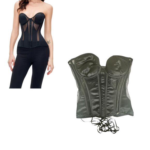 Perfect Corset NYC Selene Corset Black Mesh Bustier Long Medium 6-8 NEW - Picture 1 of 9